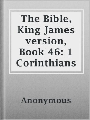 cover image of The Bible, King James version, Book 46: 1 Corinthians